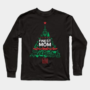 Finest Mom Gift - Xmas Tree - Christmas Long Sleeve T-Shirt